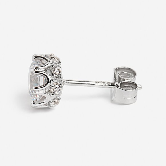 NEW! Luxury Sterling Silver Zircon Crown earrings - Picture 5 of 7